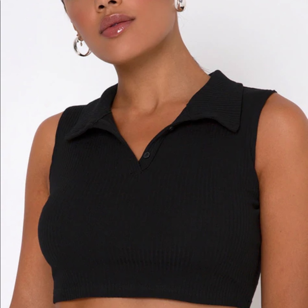 Motel Rocks Guaco Black Crop Top